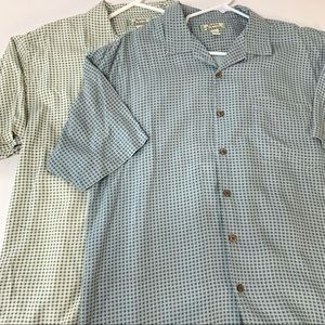 Lot of 2 Tommy Bahama 100% Silk Camp Shirts XL